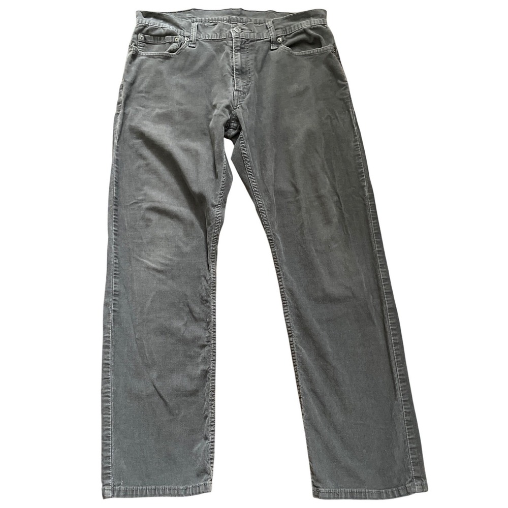 Levis Corduroy Jeans Gray Straight Leg Workwear Utility Grunge Y2K Men 34x30